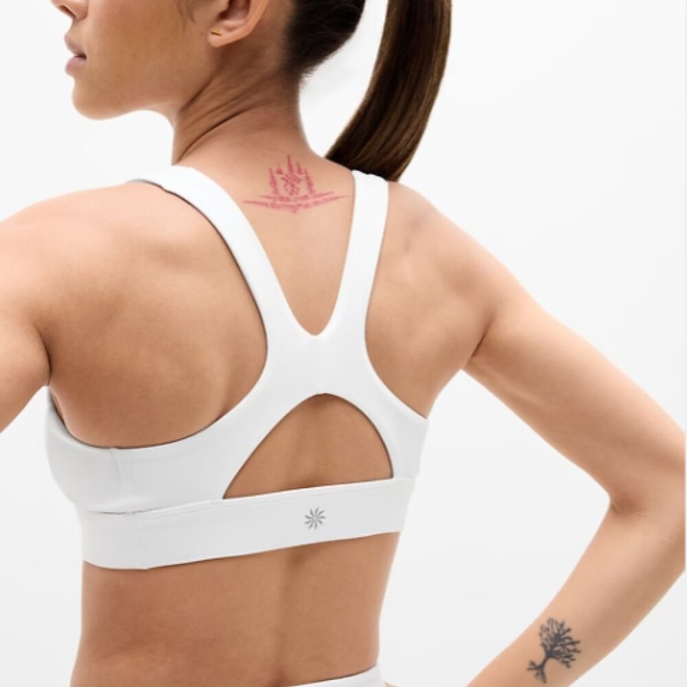 Athleta Interval Sports Bra A-C size M Bright White - NWT